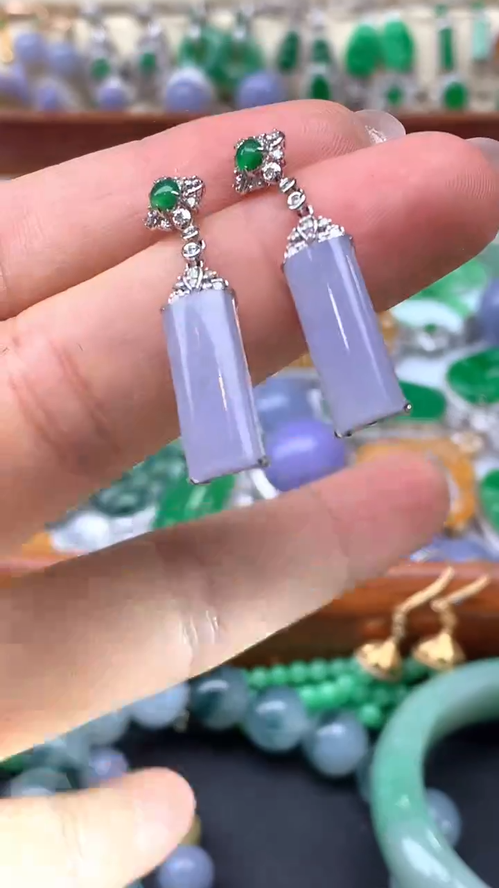 【闪购商品】翡翠耳饰18K金镶嵌328-天然翡翠