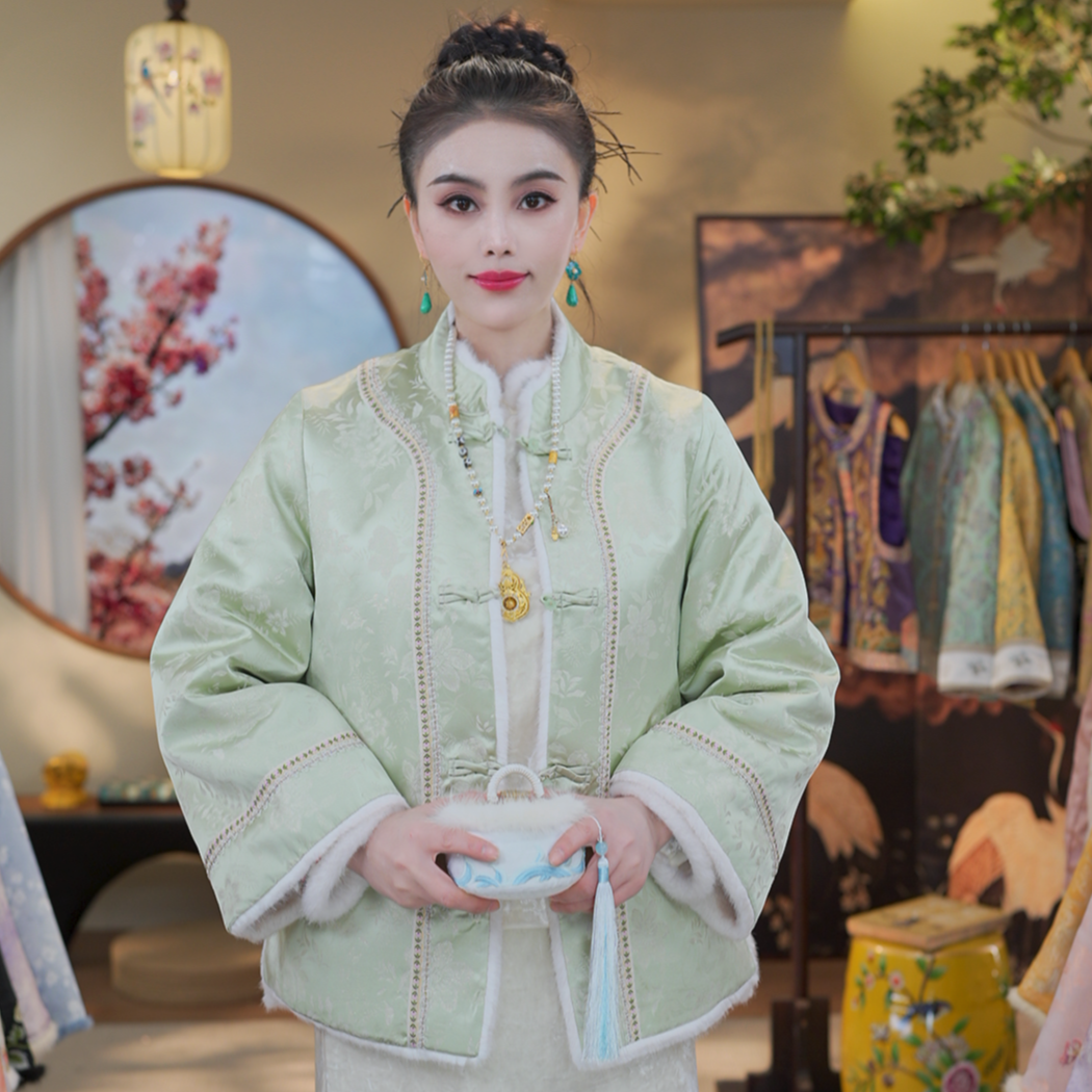 《青鸾-外套》1184棉袄厚款外套2025秋冬新款显气质开衫棉袄
