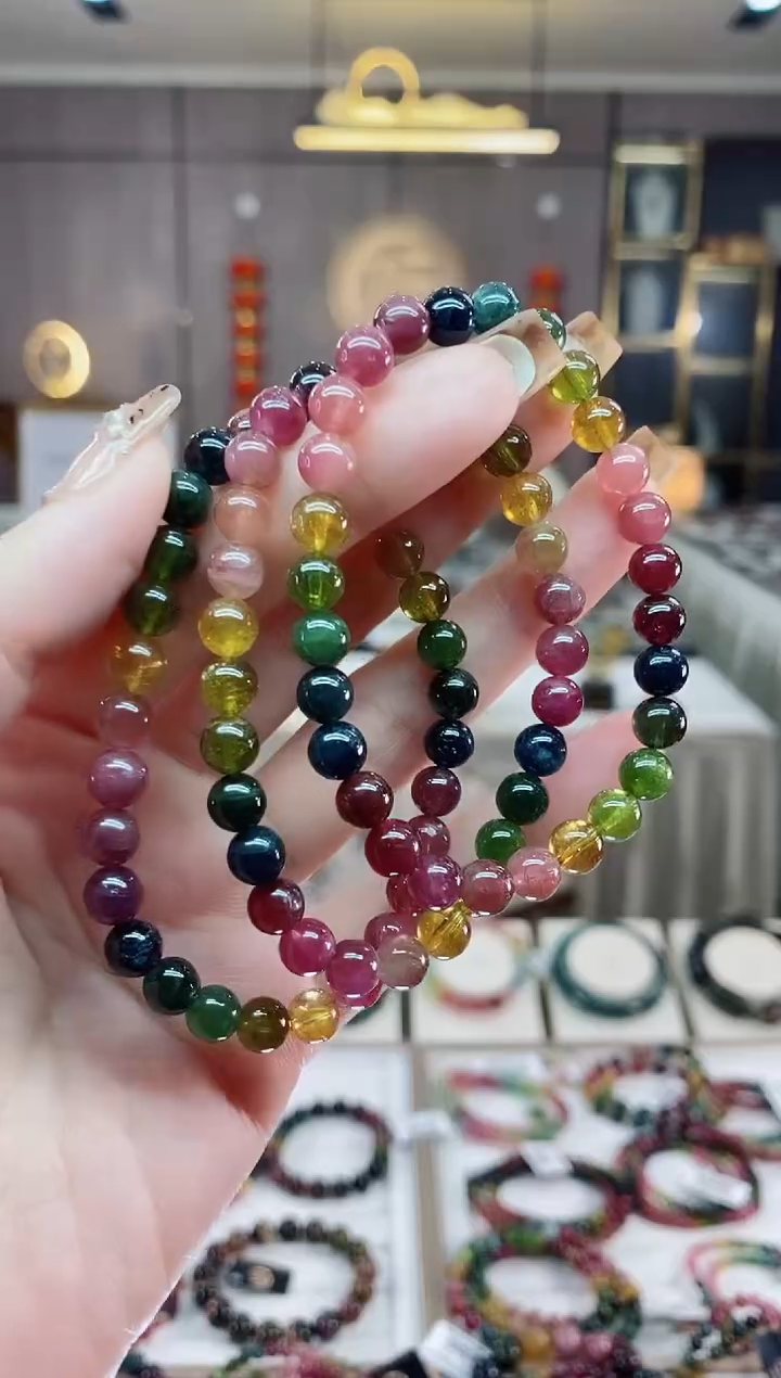 【闪购商品】碧玺单圈手串6mm+未镶嵌一物一证dan多样性发货一条
