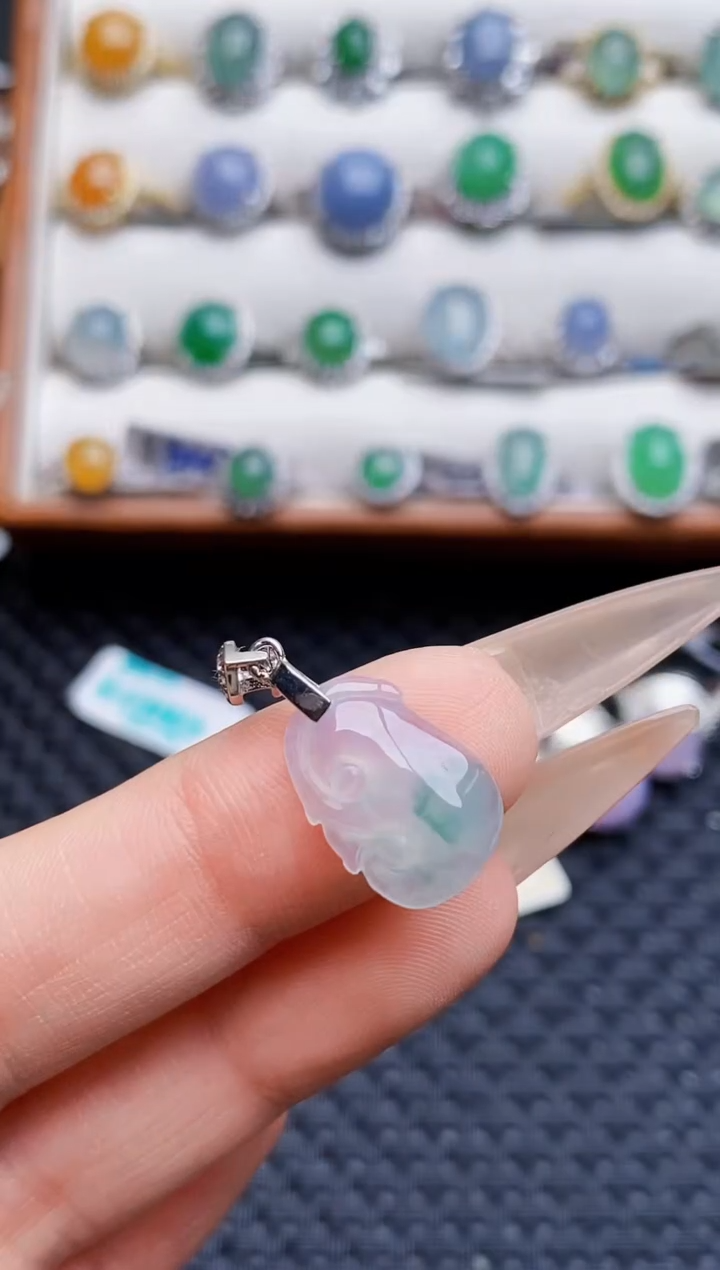 银S925镶嵌戒指翡翠3282