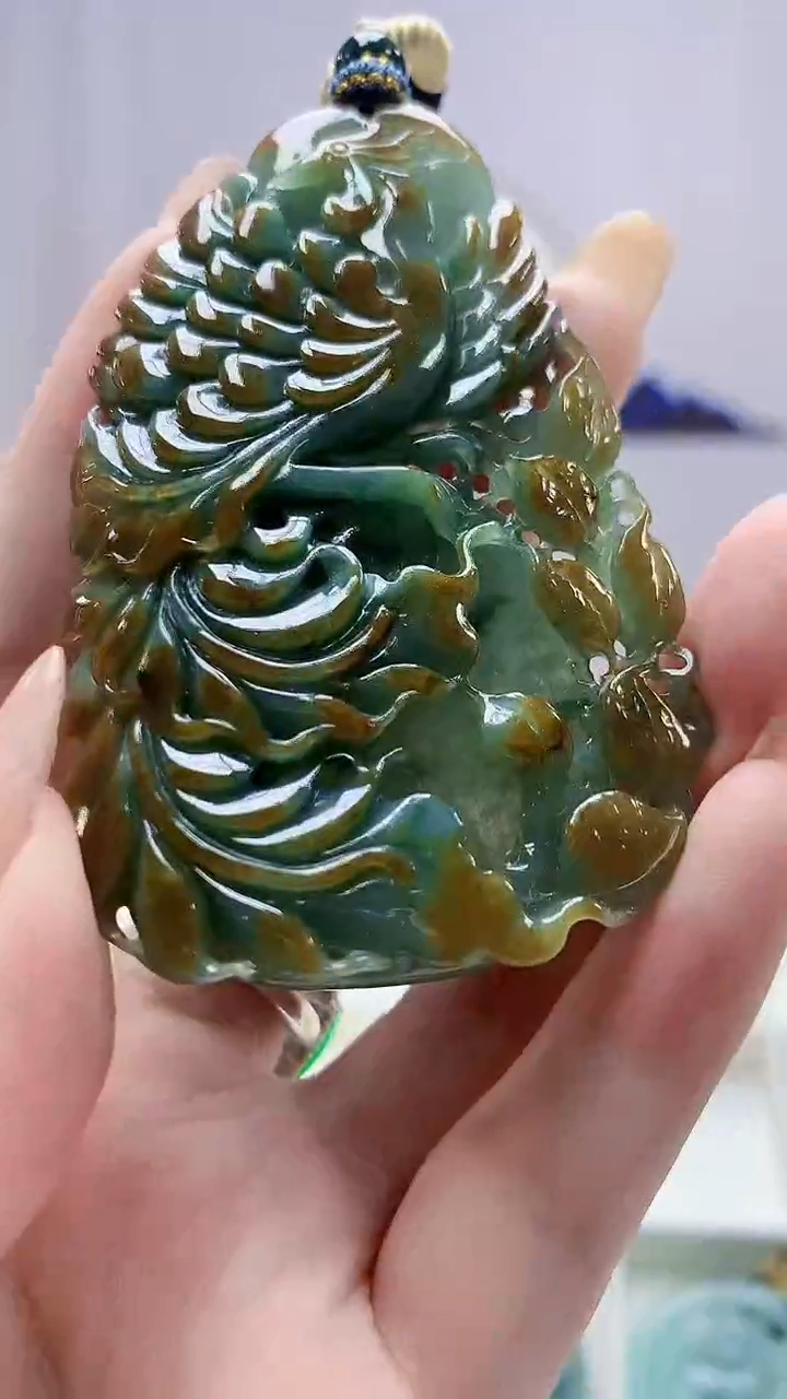 未镶嵌定制翡翠5028DD-毛货挂件111