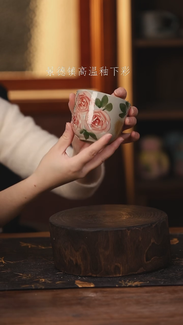 陶瓷 景德镇高温釉下手绘陶瓷@L820@