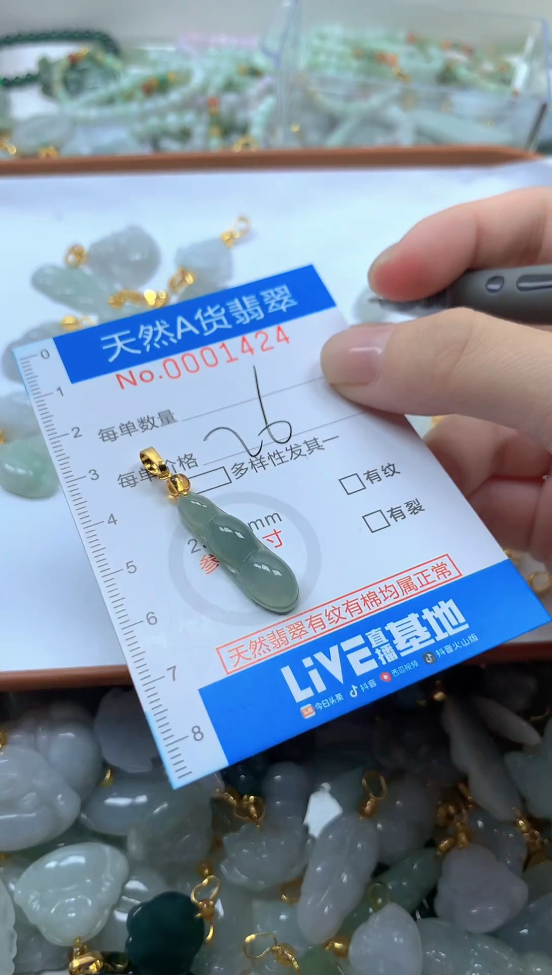 颈饰未镶嵌翡翠净货挂件-1424