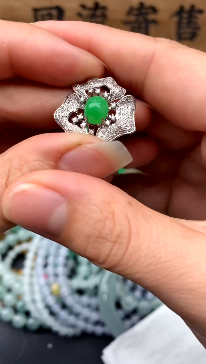【闪购商品】翡翠戒指18K金镶嵌141-中国好珍宝