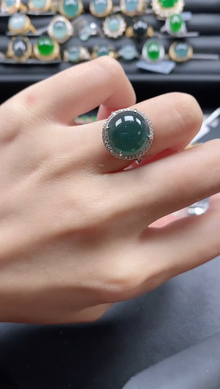 【闪购商品】翡翠戒指银S925镶嵌11111