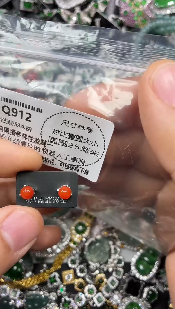 颈饰未镶嵌翡翠Q912耳钉