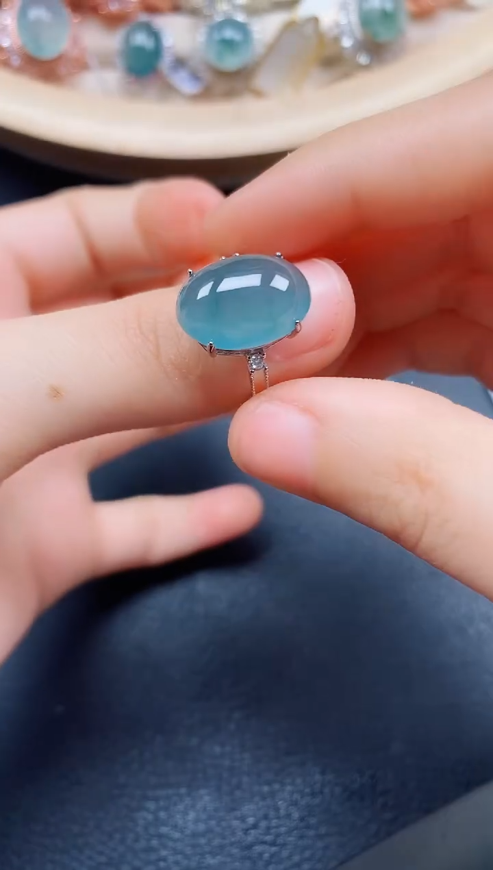 【闪购商品】翡翠戒指银S925镶嵌翡翠