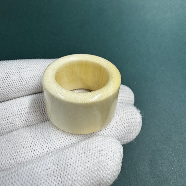 D1538天然猛犸牙素扳指 支持鉴定 假一罚四