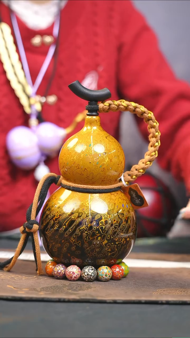 【闪购商品】WY131漆艺酒葫芦不包手串及旋转底座