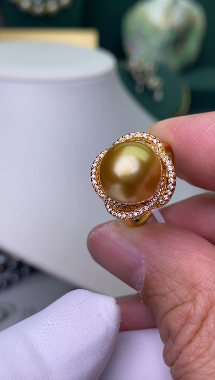 【闪购商品】海水珍珠戒指银S925镶嵌11-12