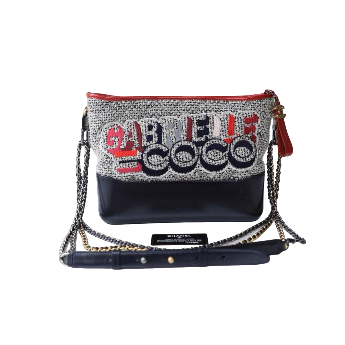 99新 Chanel/香奈儿 字母毛呢中号流浪包单肩包斜挎包24开有卡