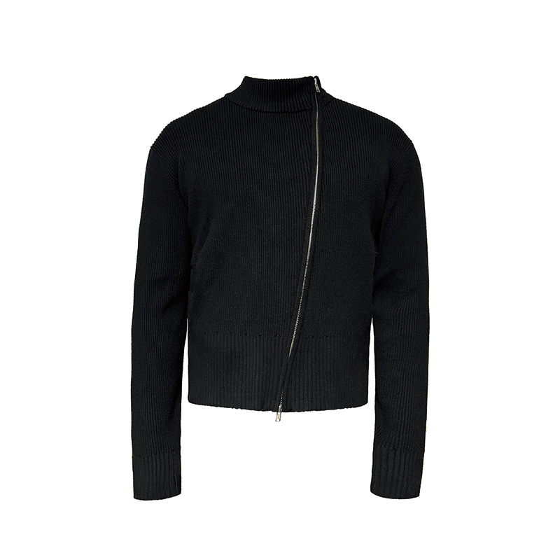 JCAESAR ZIPPER-SWEATER斜拉链毛衣 高弹包芯纱 贯穿式双开斜拉链