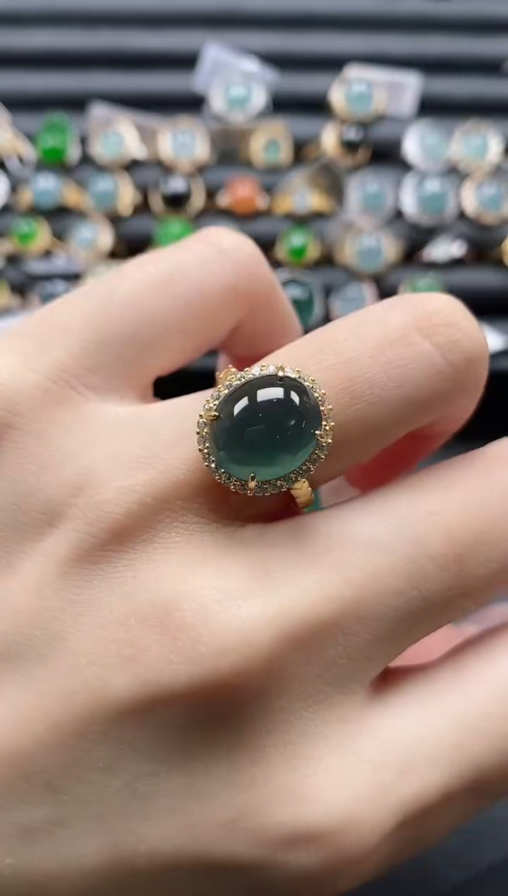 【闪购商品】翡翠戒指银S925镶嵌1111