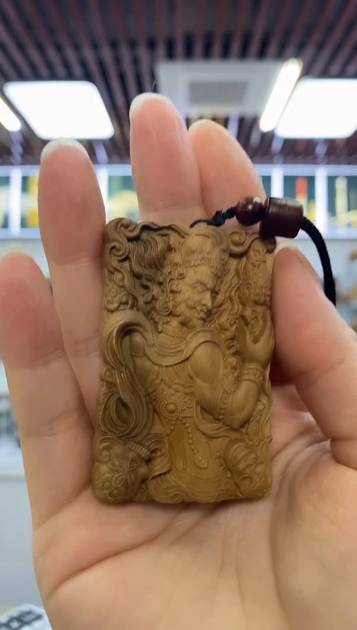 檀香木其他金刚S朵 双面雕牌 