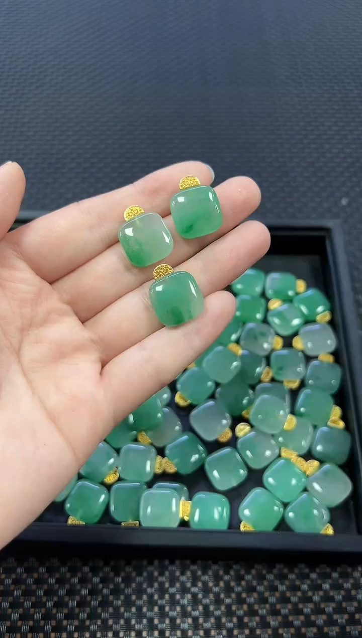 【闪购商品】独山玉吊坠银S925镶嵌小方牌(多样性发一件)