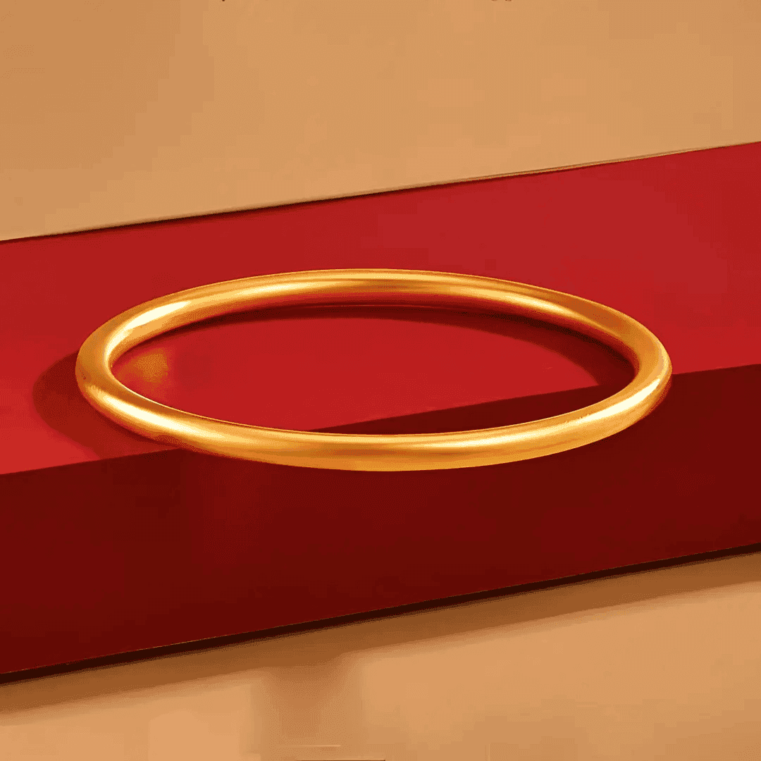 双旦福利礼盒高定新中式经典百搭磨砂素圈闭口手镯