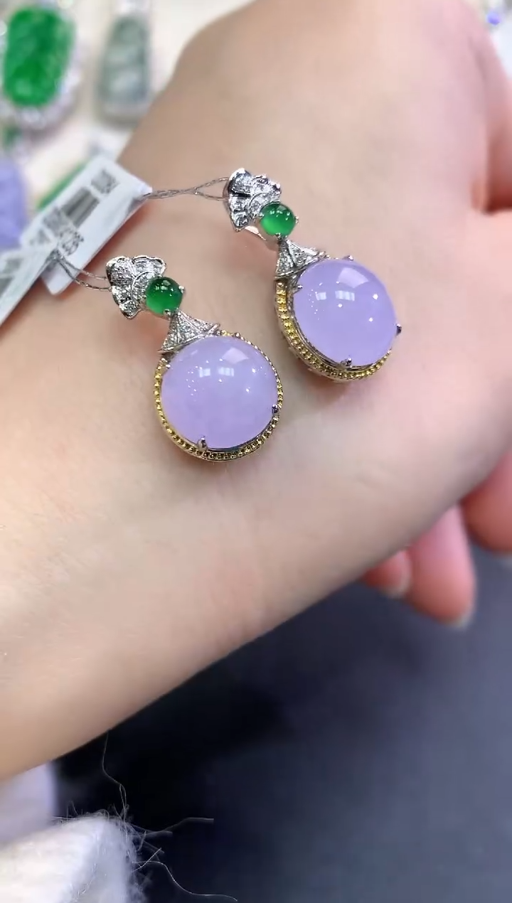 【闪购商品】翡翠颈饰18K金镶嵌B19 多样性一件发货紫货有色差 