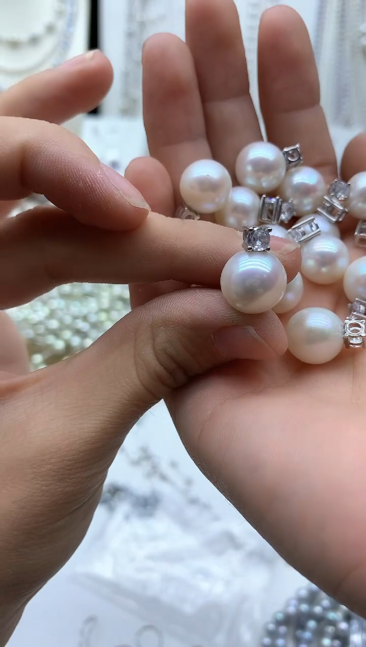 吊坠(不含链)银S925镶嵌淡水珍珠多样性发其一11mm