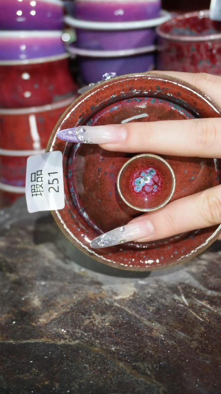 摆件陶精品窑变钧瓷茶器