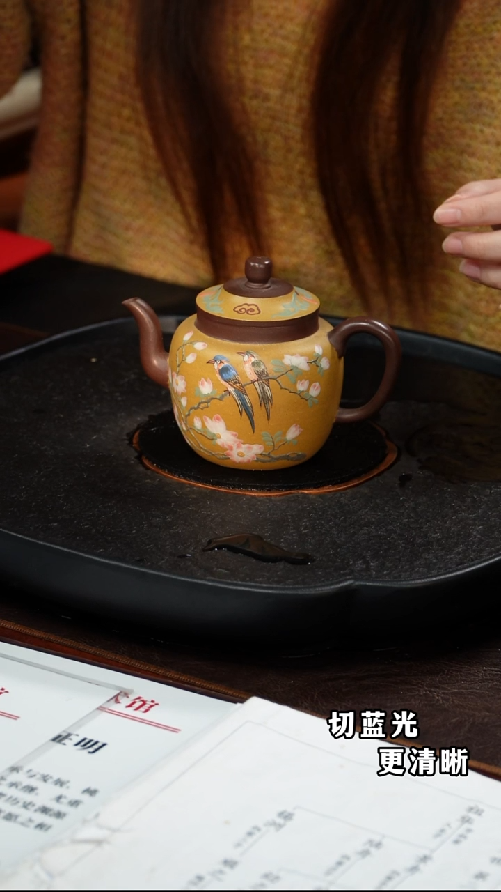 茶壶紫砂顾顺芝 宫灯36 紫泥 160毫升  蒋蓉 配杯子
