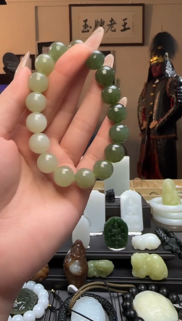 【闪购商品】和田玉晴水圆珠未镶嵌手串