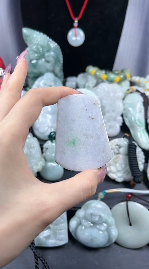 翡翠未镶嵌颈饰无事牌02