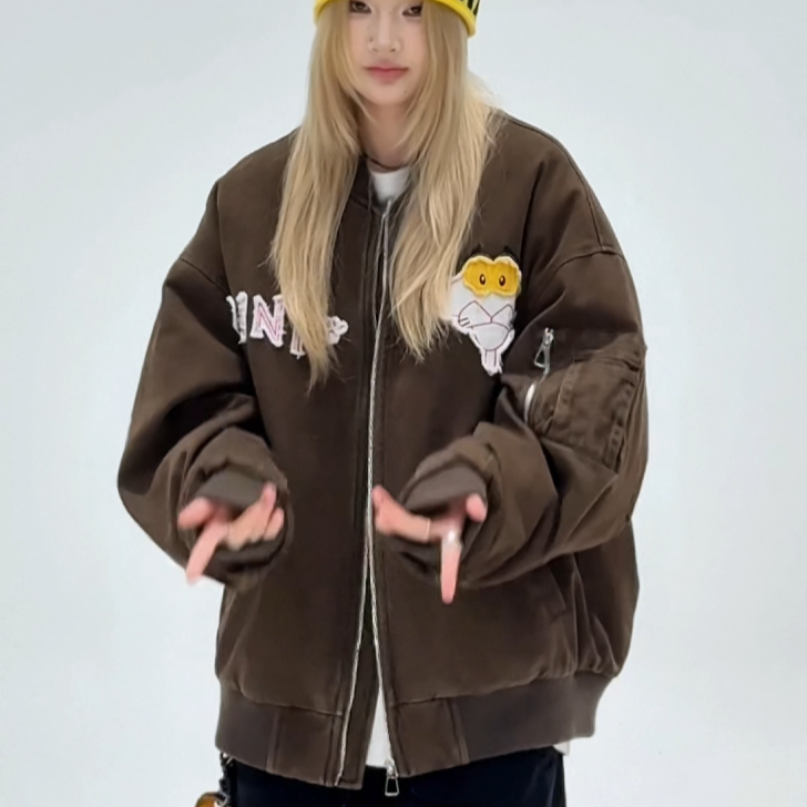 粉红豹国标50白鸭绒羽绒服 咖/紫/黑3色 棒球服 精致亮片 85085