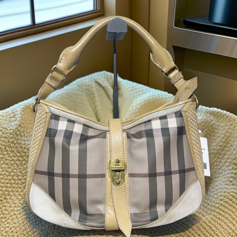 95新 BURBERRY/博柏利  格纹单肩包 1652 2208