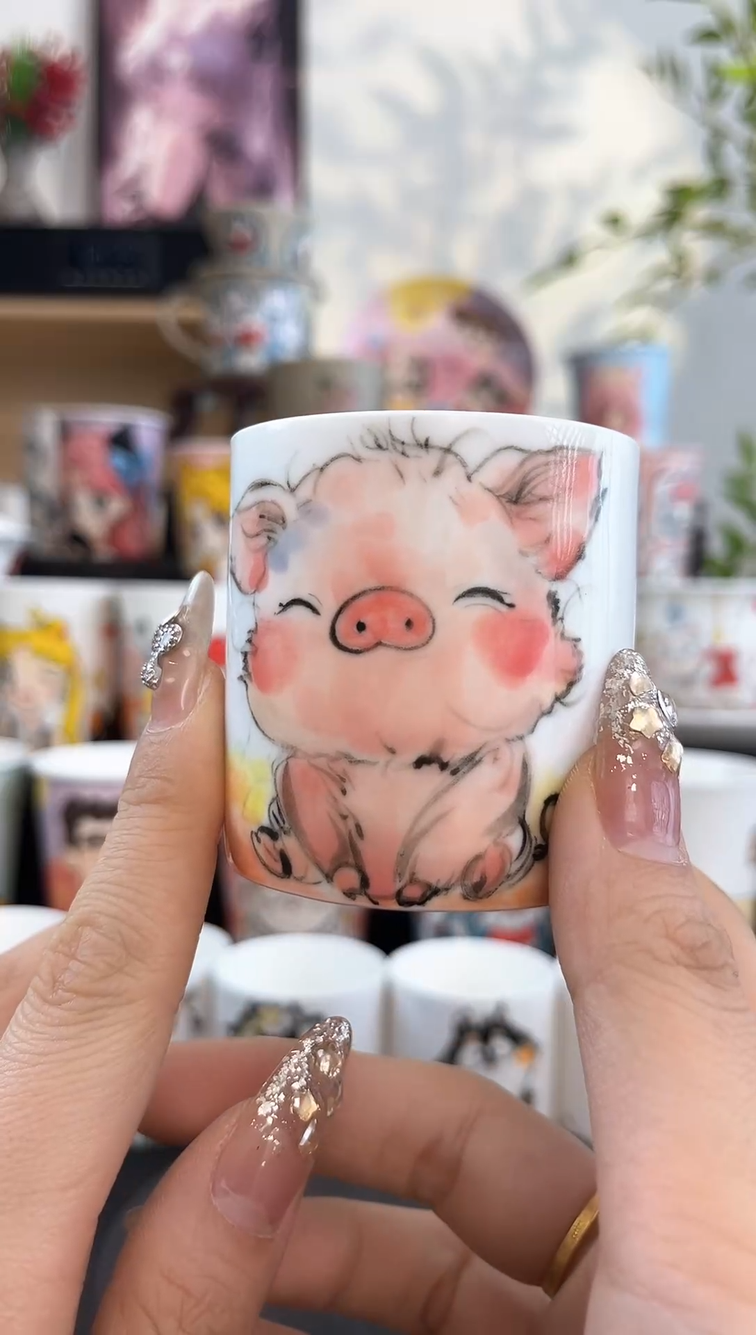 【闪购商品】摆件手工手绘陶瓷小杯杯