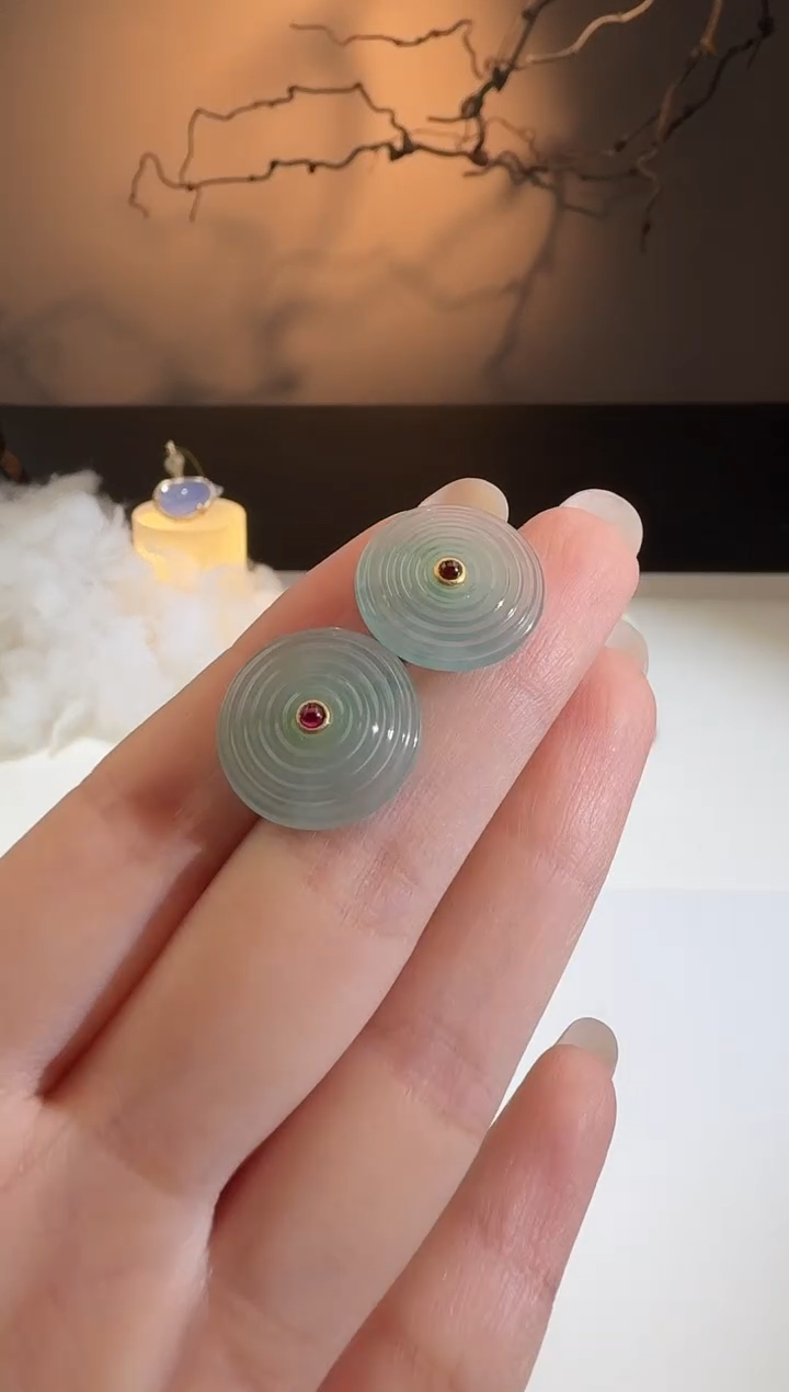 【闪购商品】翡翠耳饰银S925镶嵌【鑫鑫】