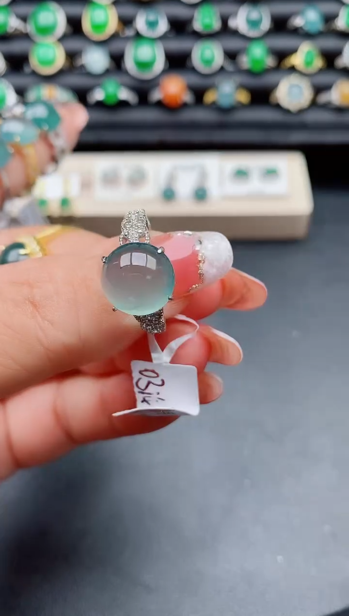 【闪购商品】翡翠戒指银S925镶嵌3131