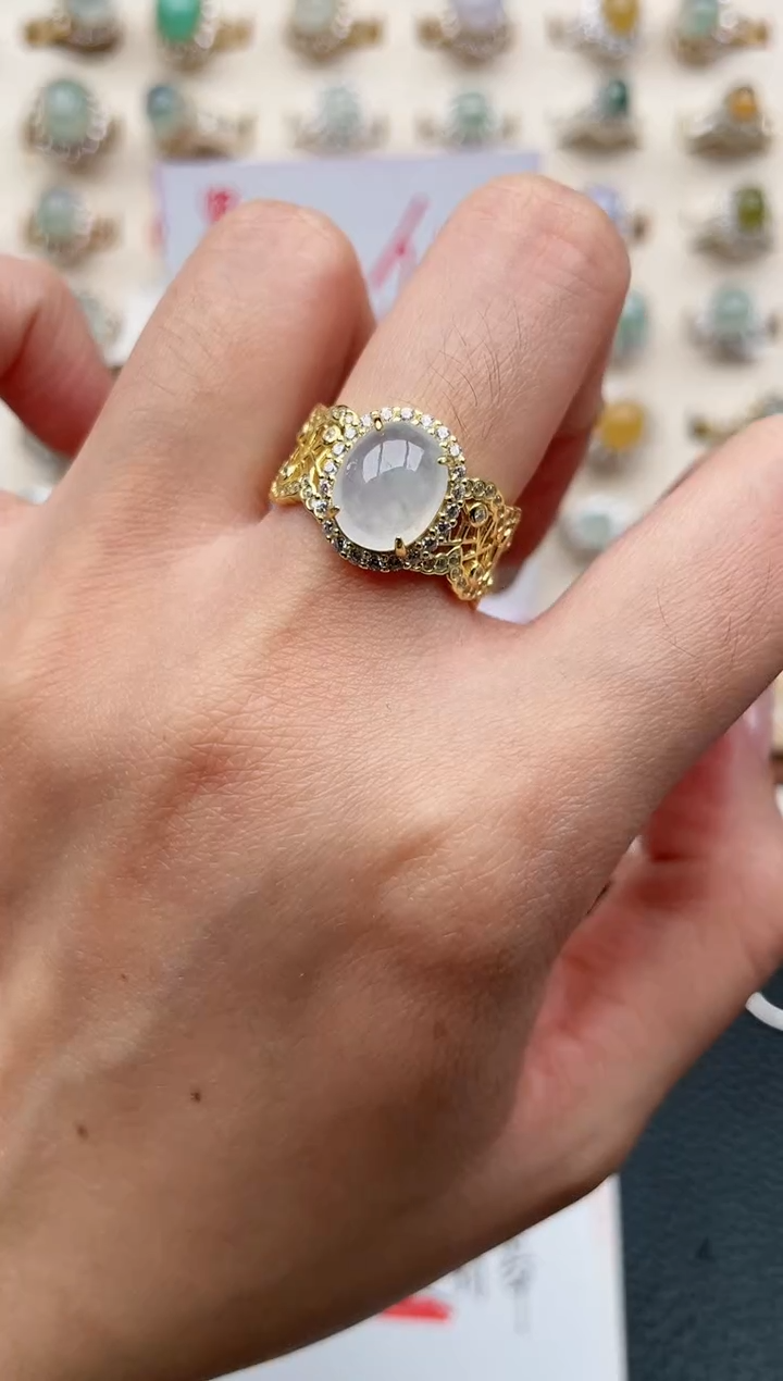 【闪购商品】翡翠戒指银S925镶嵌1111