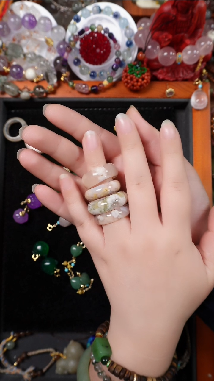 未镶嵌戒指玛瑙/玉髓小*樱花玛瑙