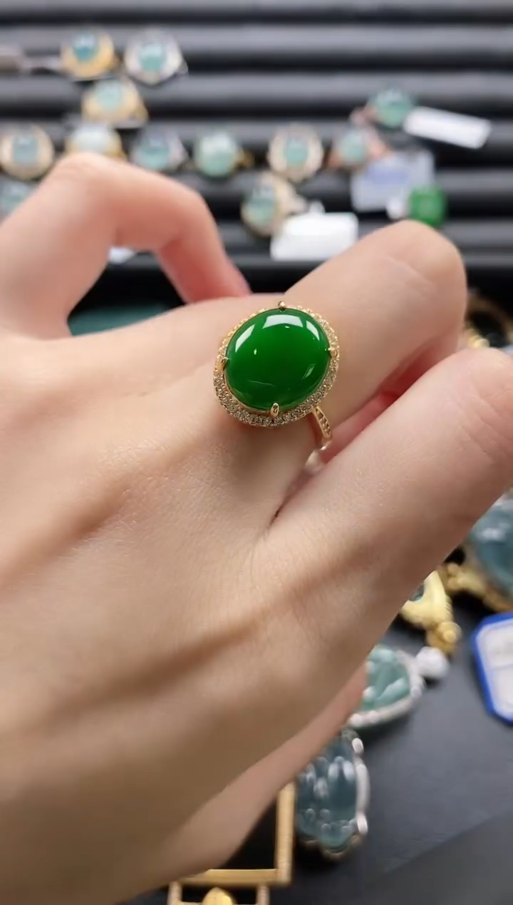 【闪购商品】翡翠戒指银S925镶嵌1111