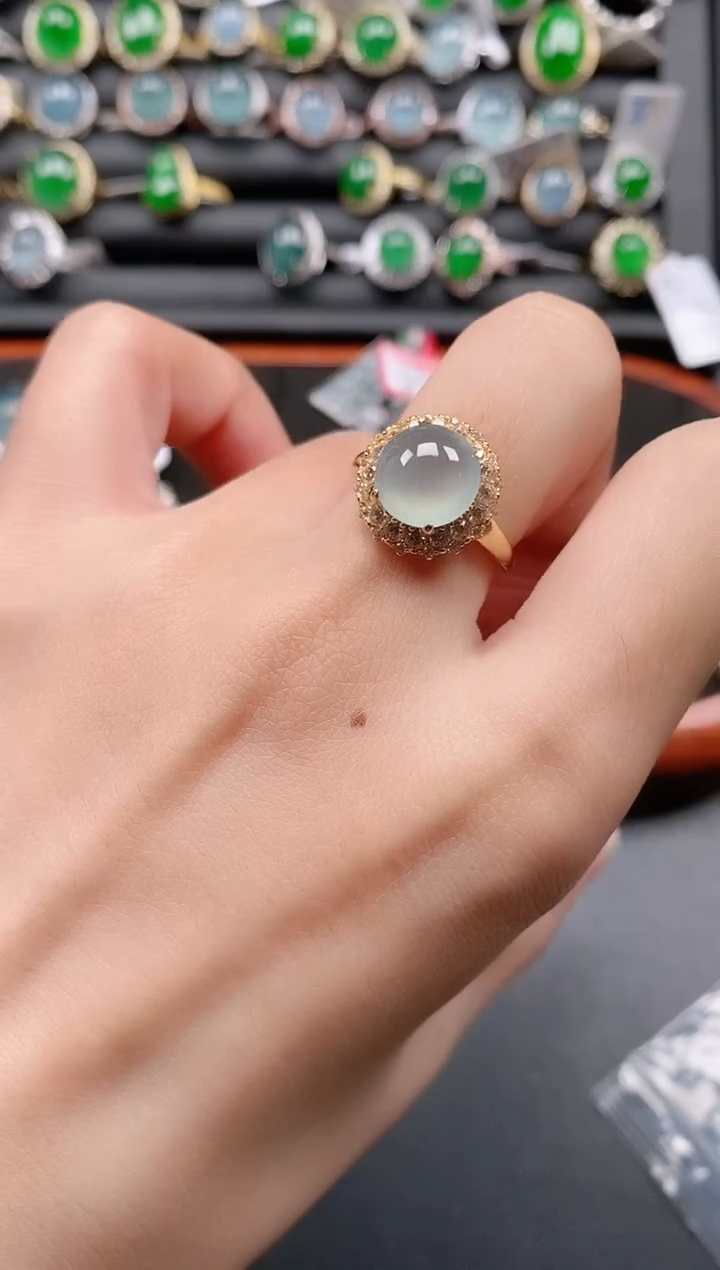 银S925镶嵌戒指翡翠111