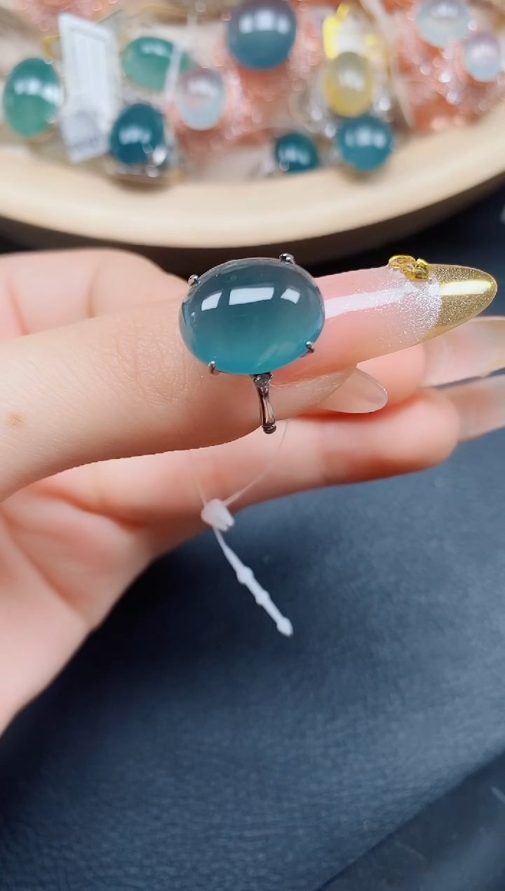 【闪购商品】翡翠戒指银S925镶嵌翡翠