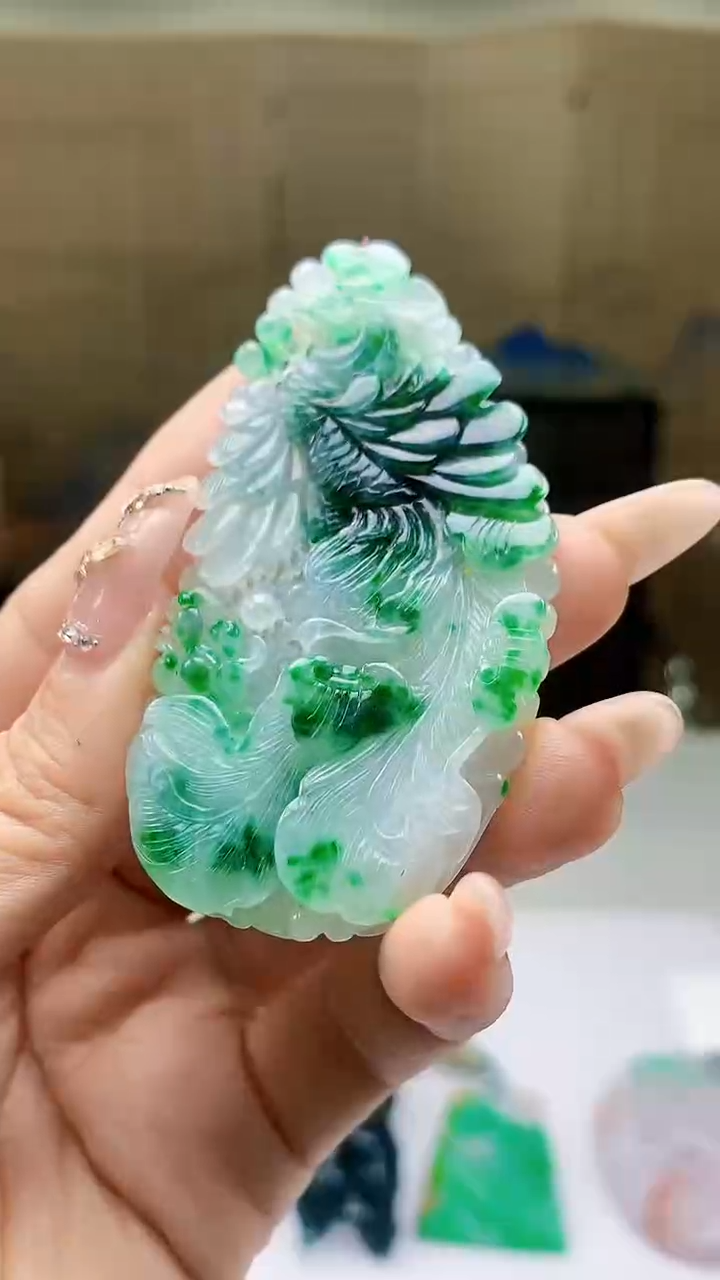 【闪购商品】定制翡翠未镶嵌4688ty-毛货挂件83