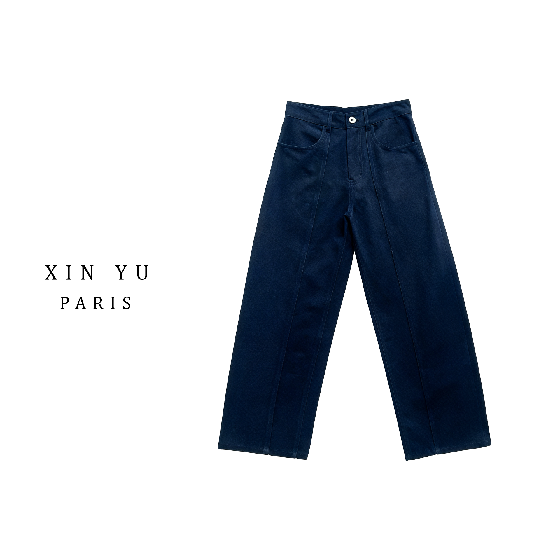 四季直筒裤常规厚款牛仔裤设计师高腰阔腿C10