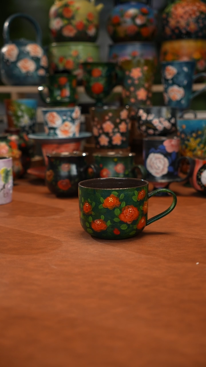 紫砂油画手绘釉下彩