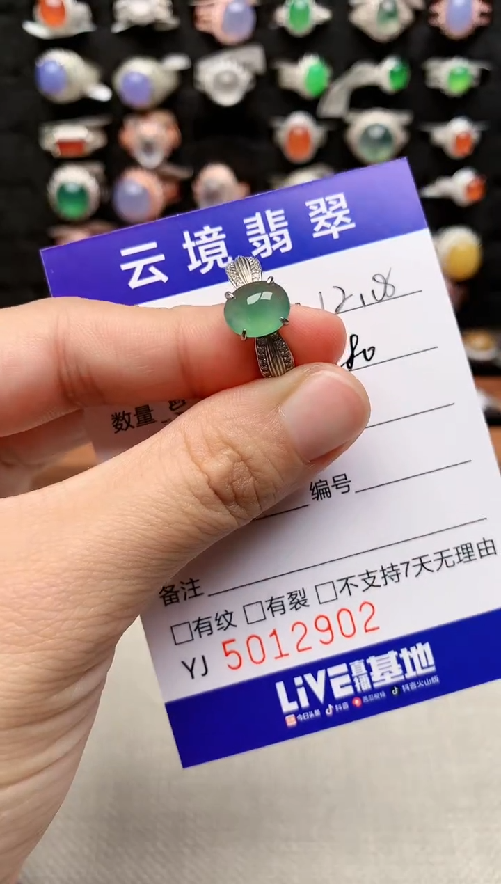 银S925镶嵌戒指翡翠2902