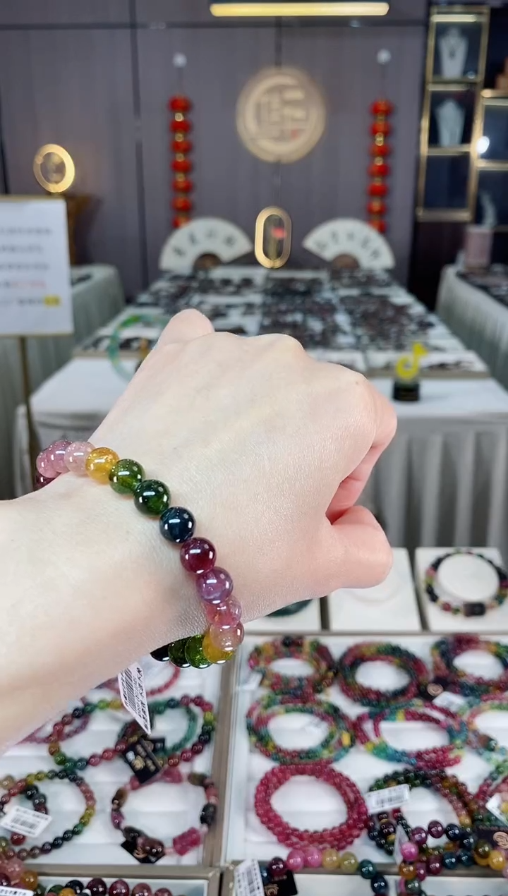 未镶嵌老矿碧玺单圈手串8mm+碧玺hon多样性发货一条