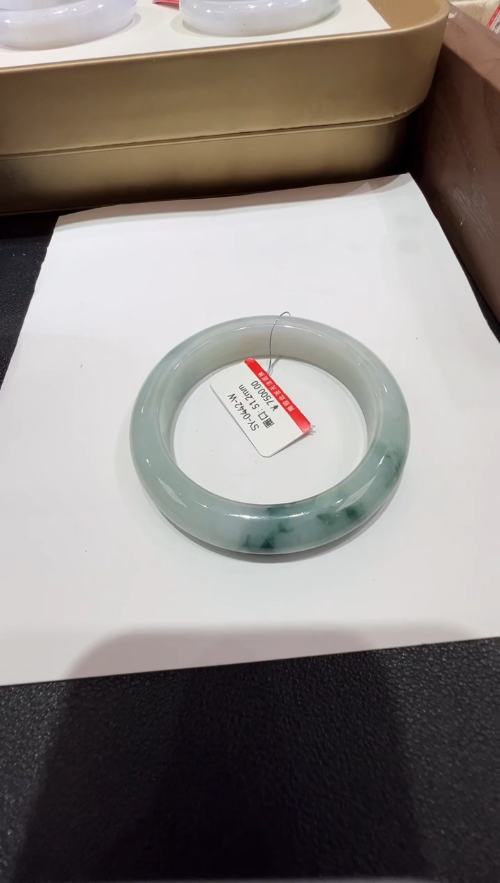 纯天然缅甸A货翡翠手镯51-52mm-442号