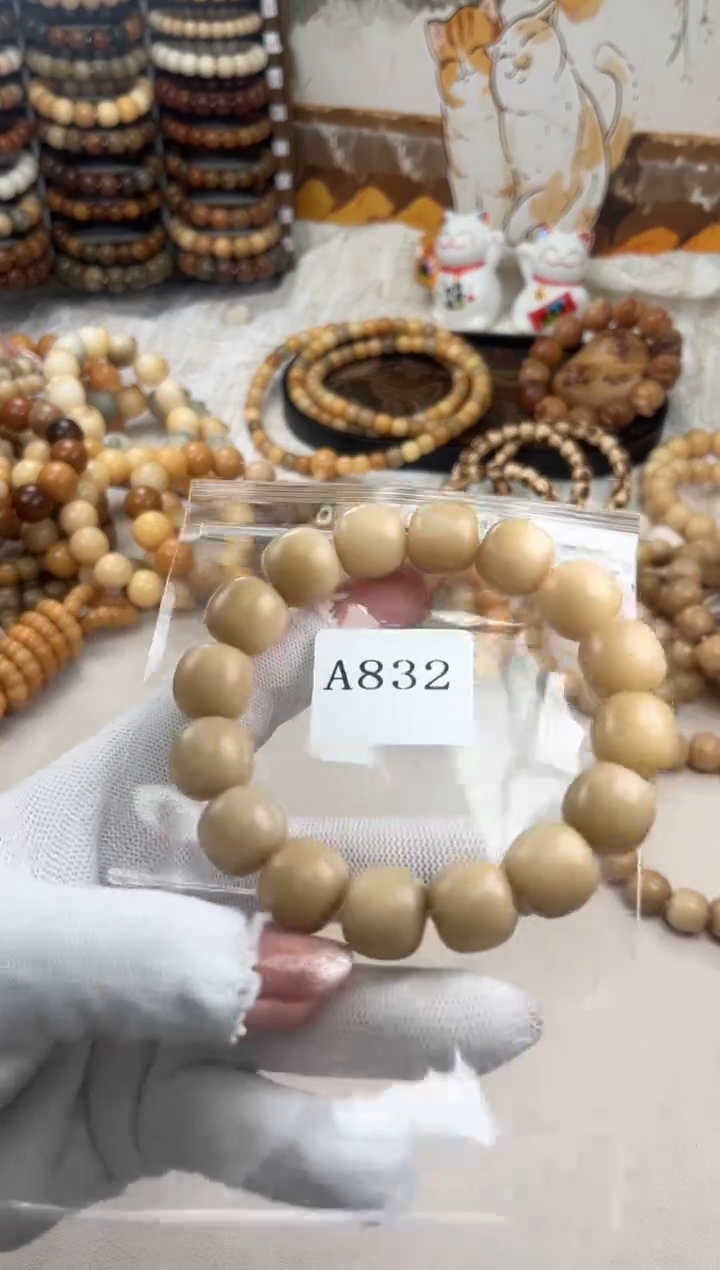 菩提根/象牙果手串a832卡16 干磨 胖宝