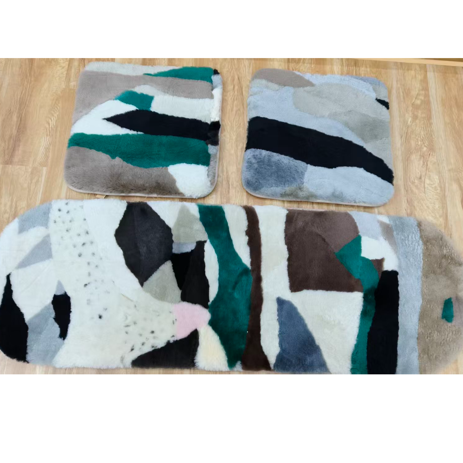 包边拼皮澳洲纯汽车坐垫颜色随机