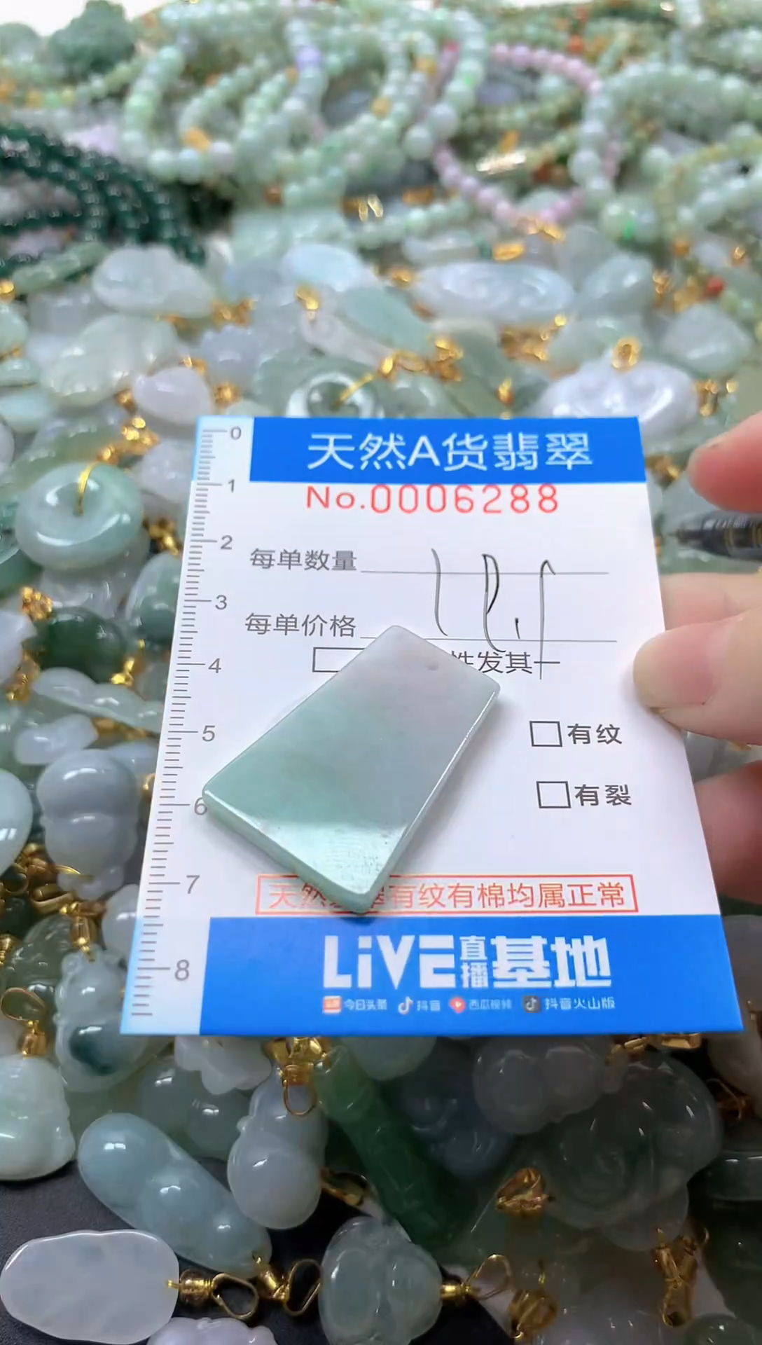 颈饰未镶嵌翡翠净货挂件-6288