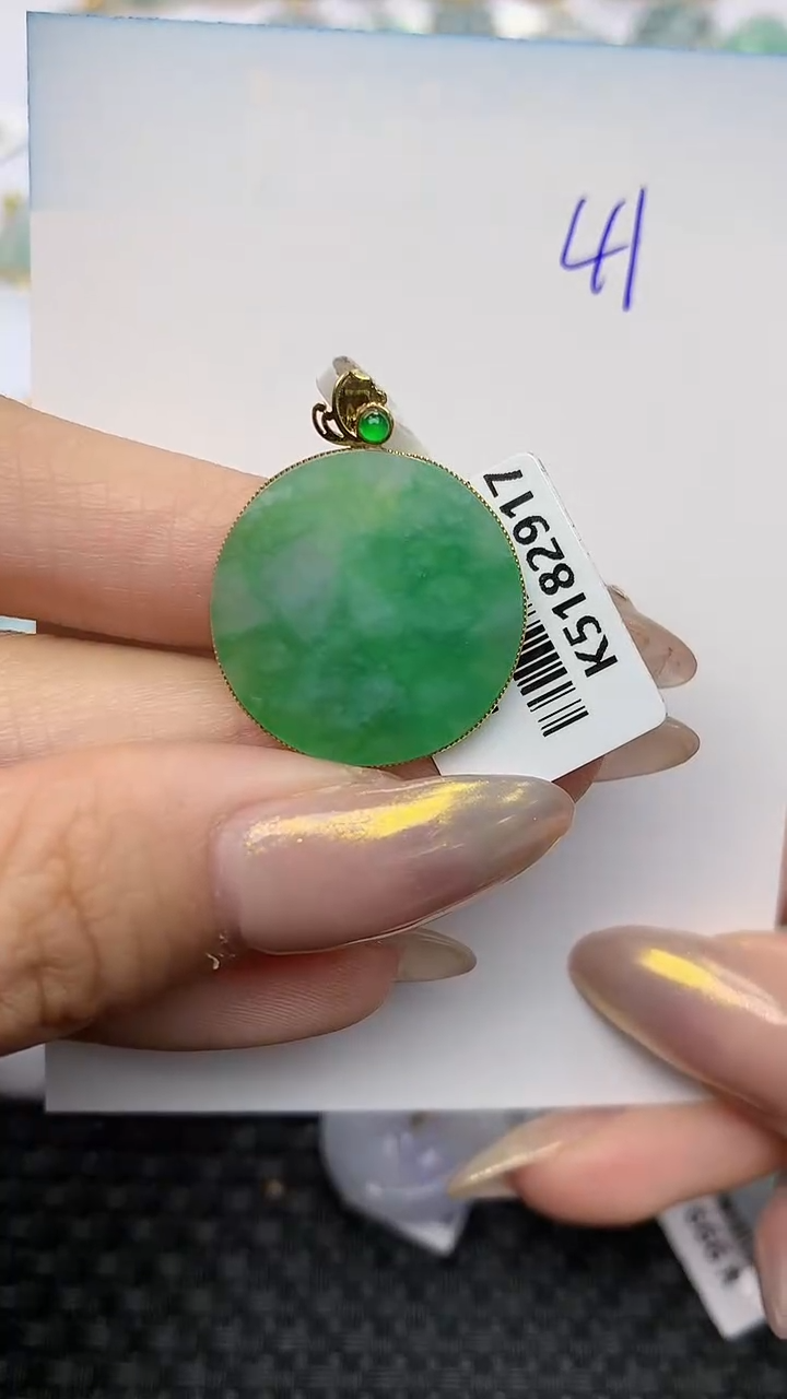 【闪购商品】翡翠颈饰18K金镶嵌 天然翡翠A货