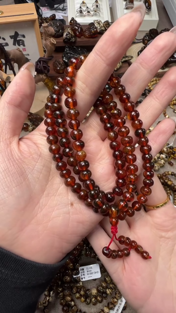 【闪购商品】琥珀手链未镶嵌福利款抚顺琥珀6mm血珀项链