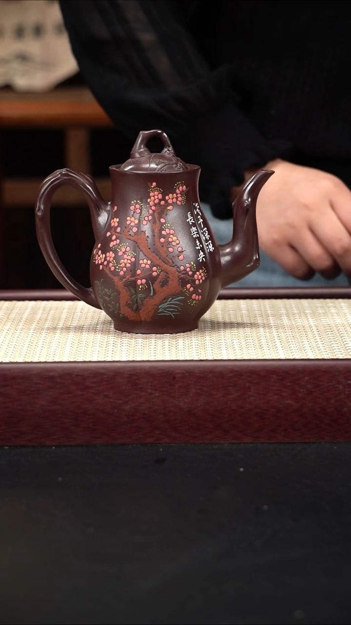 茶壶紫砂茄皮紫  梅瓶壶