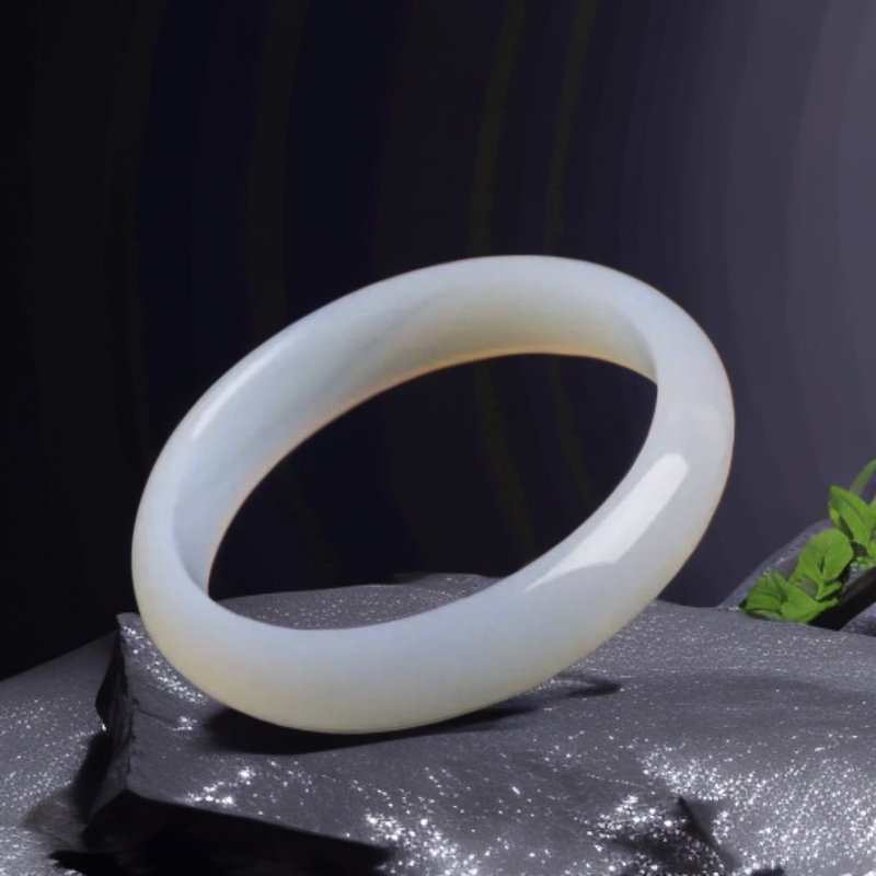 【兰总高订款】和田羊脂玉典雅素圈手镯