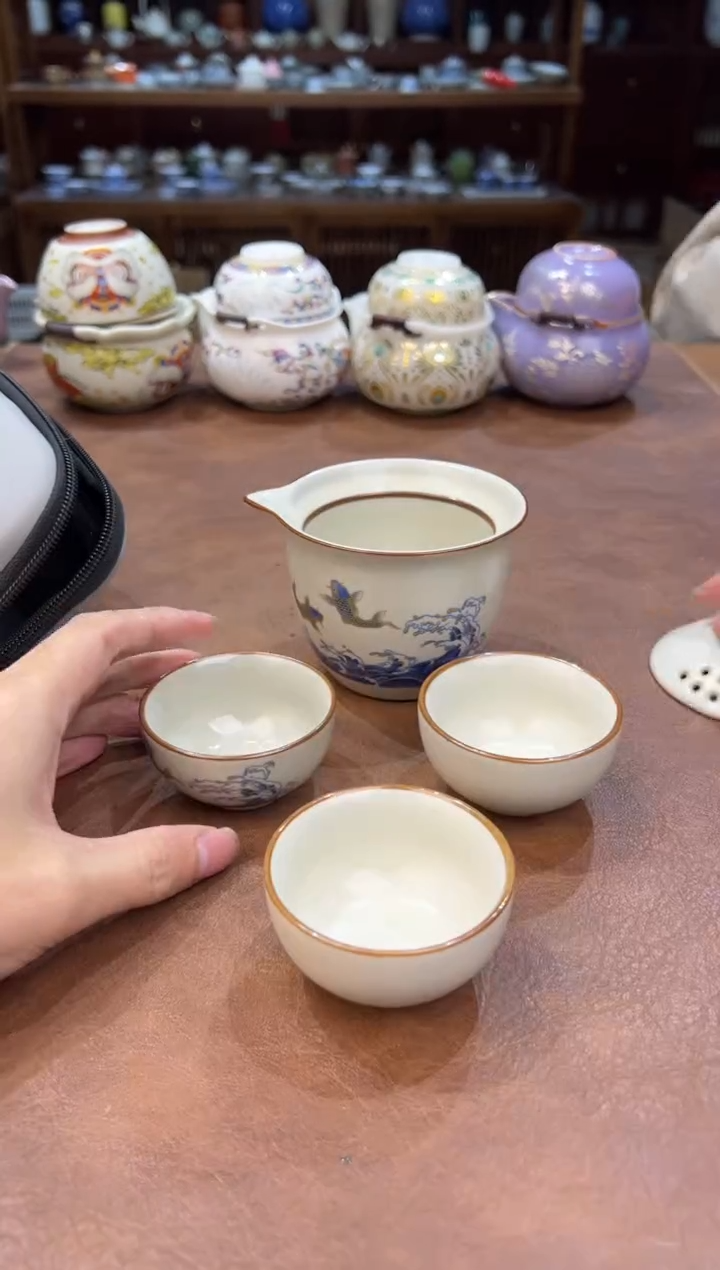 真的很便宜超好看会开片的旅行茶具